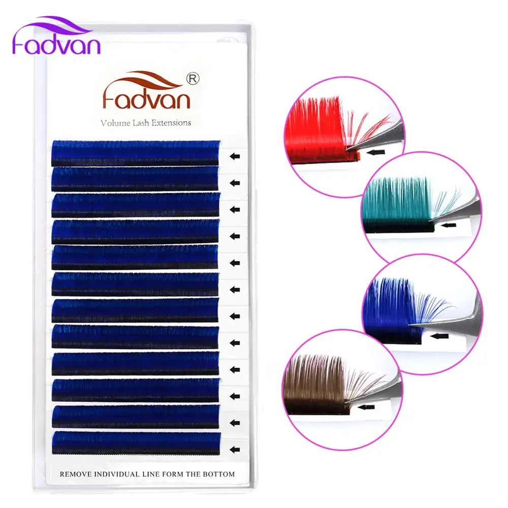 Eyelashes Individual Color Easy Fans Easy Fanning Eyelash Extensions D Curl 0.07 thickness Red Fan FADVAN