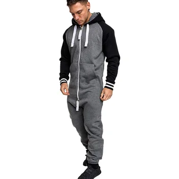 

Autumn Jumpsuit men long sexy Playsuit long sleeve One-piece garment Non Footed Pajama set Hoodie Warm Fur Sweatshirt