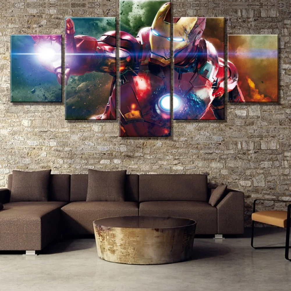 Холст Картина 5 шт. HD с принтом Железный армирование фильм плакат Wall Art Украшение дома Гостиная|Рисование и