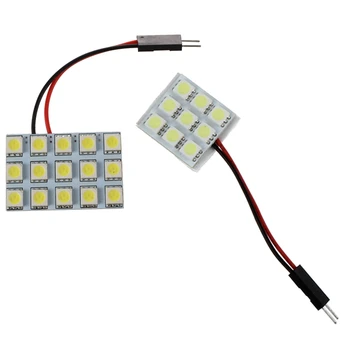 

2X Car Interior Light Panel 15 SMD 5050 LED T10 BA9S e Festoon Bulb Adapter & 10X T10 9 SMD 5050 LED Pure White e Light Pa