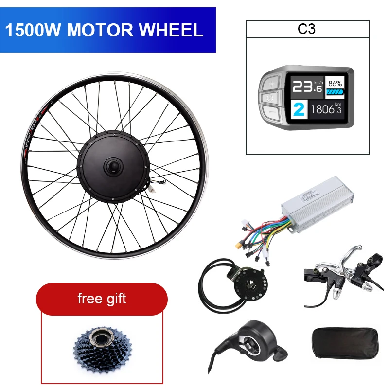 Kit Bici elettrica 1500w Ruote A Motore 48V E Moto Kit 1500W Motore Ruota  di Bicicletta Elettrica Kit di Conversione per 20 29in Motore del Mozzo  Posteriore|rear motor|electric bike conversion kitconversion kit -