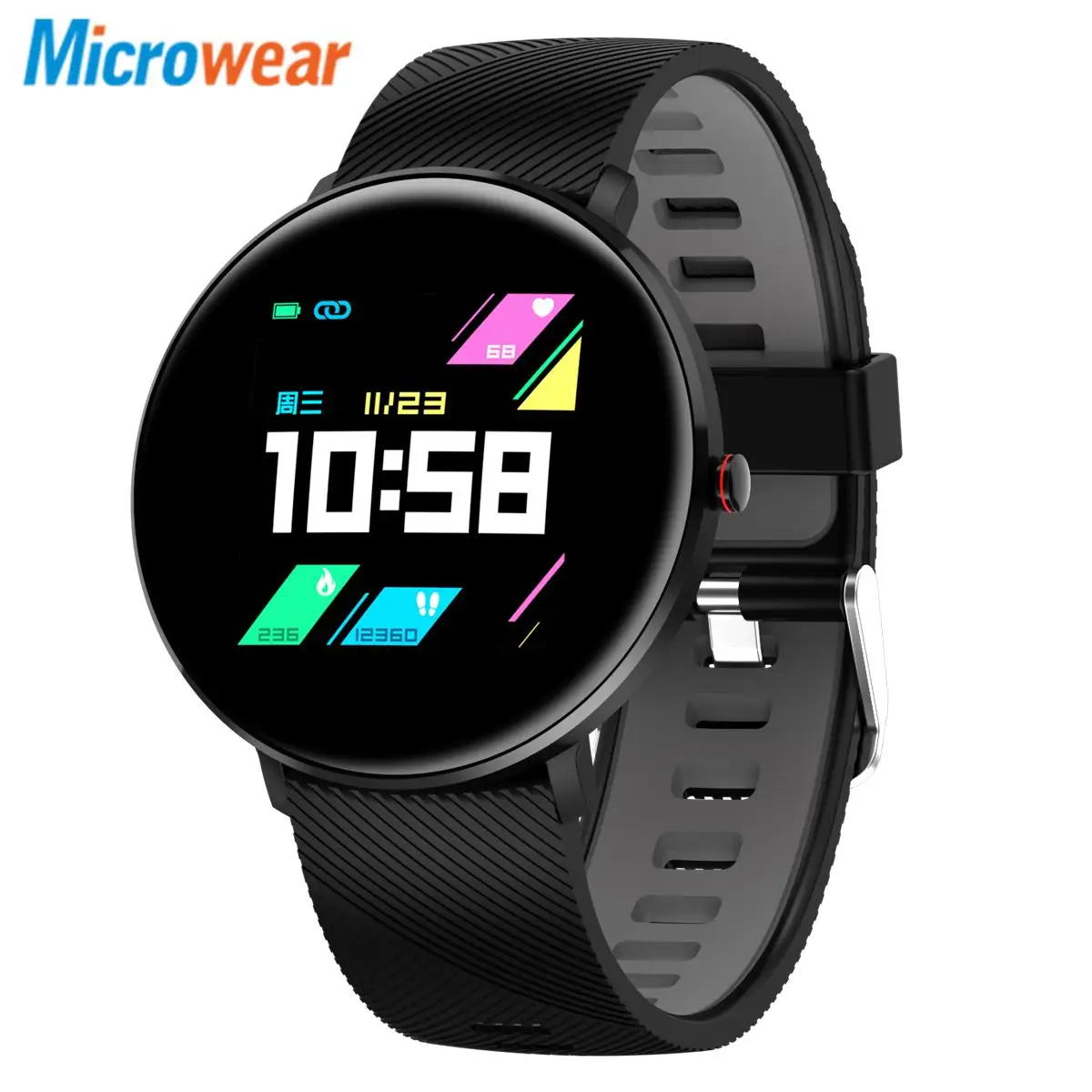 Microwear L10 2.5D цветной экран Alipay Миланская камера сердечный ритм ECG O2 электрокардиограмма монитор напоминание bluetooth Смарт часы