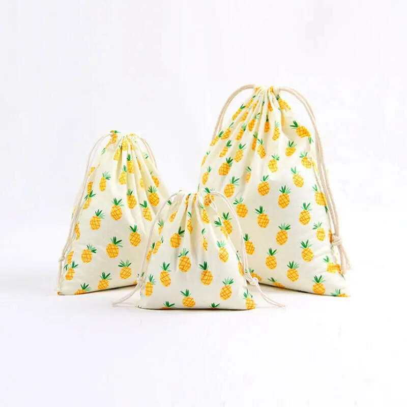 Pineapple S Милый мультяшный фруктовый полярный медведь, шнурок, мешок, луч, порт, сумка для хранения, для покупок, конфет, сумка для путешествий, для кухни - Цвет: Pineapple S