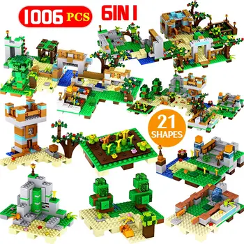 

1006PCS Village The Tree Building Blocks Compatible Defend the Farm Bricks Educational Toys For Kids