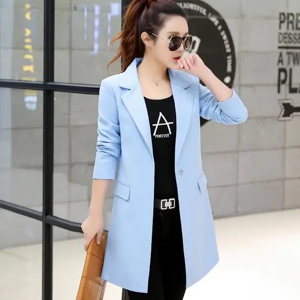 Женская куртка весна осень пальто 2019 новый длинный кардиган женский тонкий хит