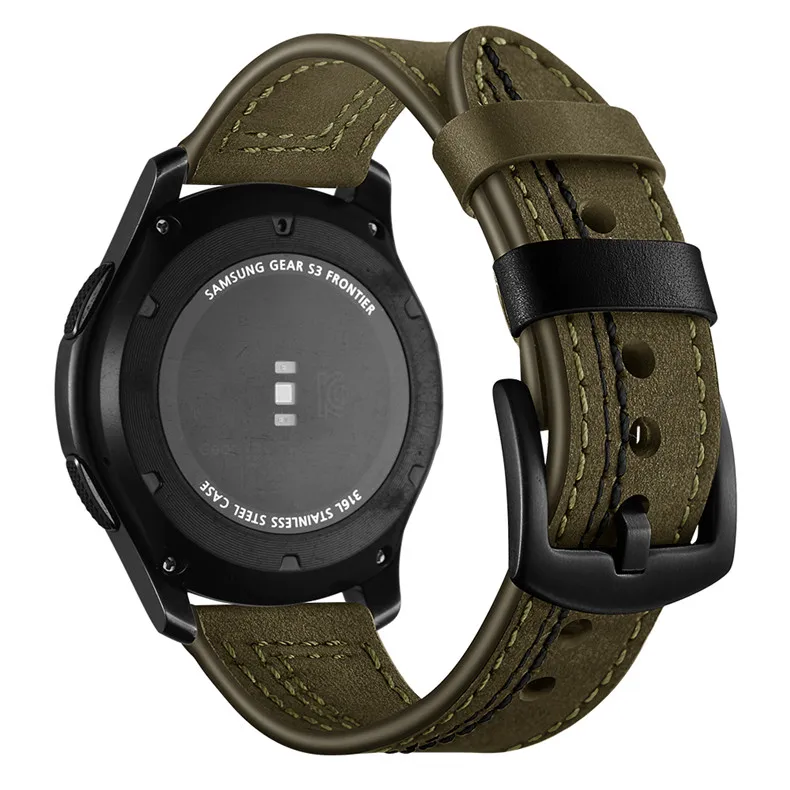 Ремешок для часов Amazfit samsung Galaxy band 46 мм gear s3 22 мм ремешок из натуральной кожи ретро браслет умные часы браслет ремень