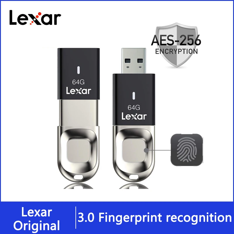 Lexar флеш-накопитель usb 3,0 64 Гб Распознавание отпечатков пальцев Флешка animado Memory stick F35 Флешка memoria cle usb диск на ключ