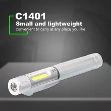 GAIAN C1401 ручка свет портативный мини 3,7 в литий-ионная аккумуляторная Светодиодная(COB и SMD) Рабочая инспекционная лампа серебро