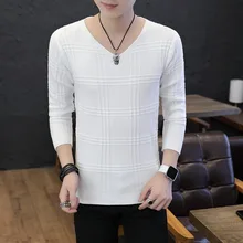 Белые мужские свитера, серый, черный, v-образный вырез, кофе, вино, красный, для похудения, с длинными рукавами, голова, весна, свитер для мужчин, осень, бежевый