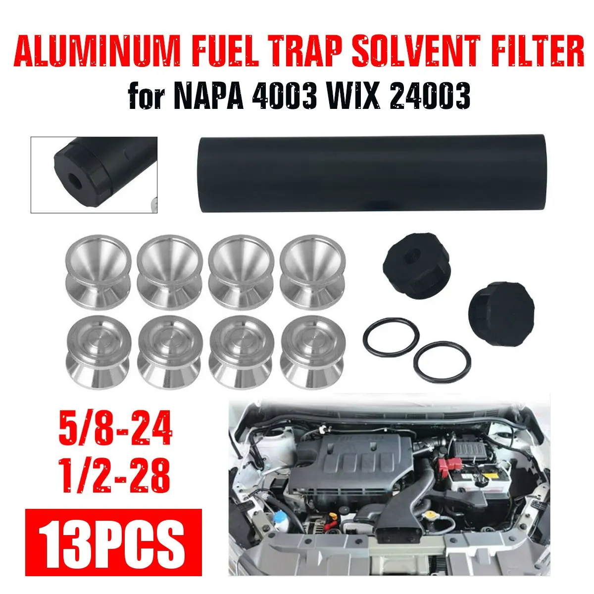 

1/2-28 L9'' Car FUEL FILTER Solvent D Cell Storage Cups for NAPA 4003 WIX 24003