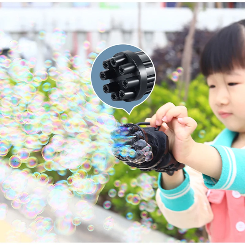 Kids Toy Automatic Bubble Gun Toy Baby Bath Toy Gun Gatling Bubble Machine 2 in 1 Electric Bubble Machine For Children Gift Toys - Image 3