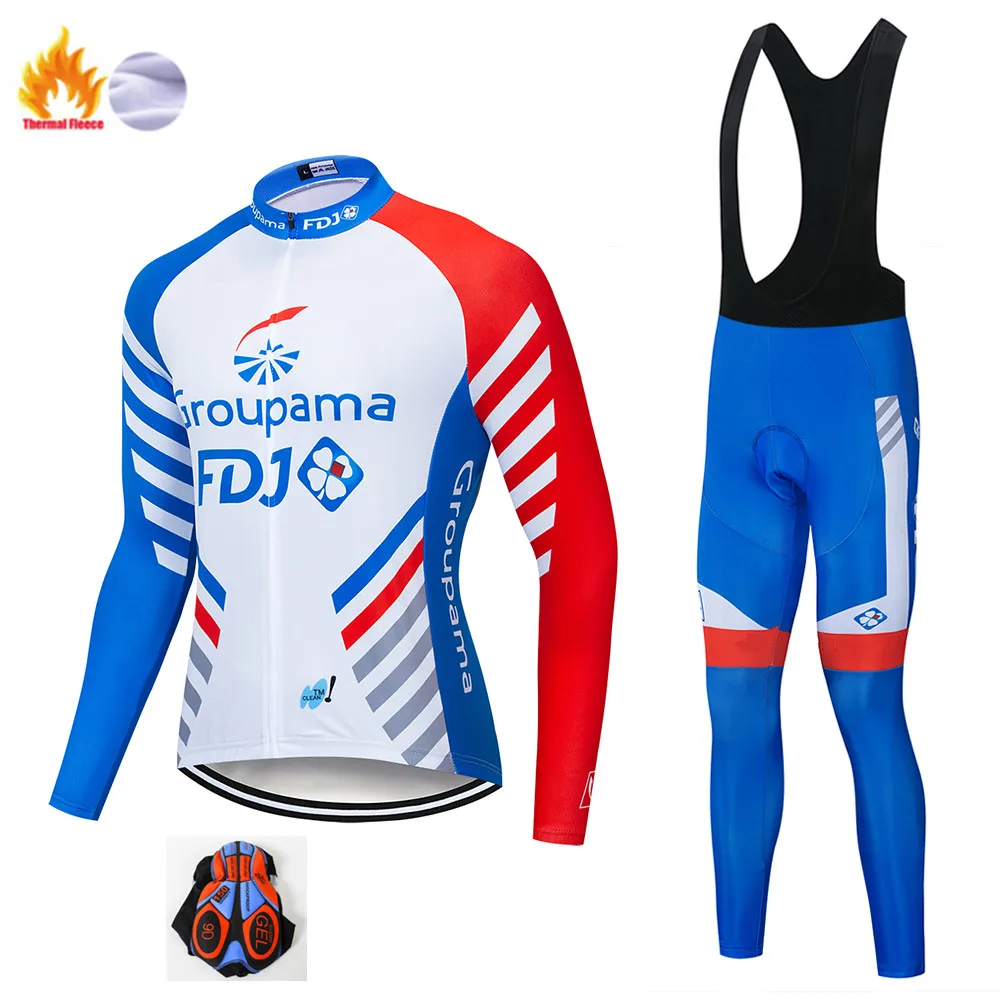 Pro Team FDJ Велоспорт Джерси Набор велосипедная одежда мужская Ropa Ciclismo Зимняя Теплая Флисовая велосипедная Одежда для велоспорта - Цвет: Winter Cycling Suit