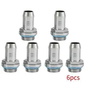 

6pcs Water Cooling Practical Accessory Soft Tube Flexible With Silicone Ring For Computer G1 4 Thread Brass Barb Connector 11mm