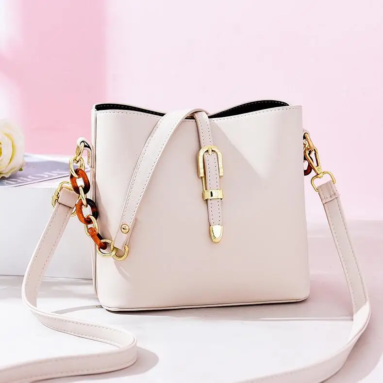 beige Yogodlns Новая модная сумка через плечо из ковша женская сумка через плечо с цепочками Женский мини-кошелек сумка-мессенджер женская сумка из искусственной кожи - Цвет: beige