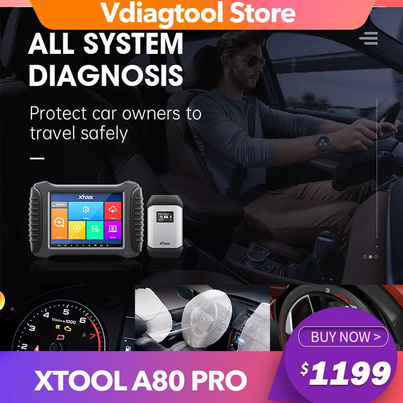 XTOOL A80 Pro автомобильный OBD2 диагностический инструмент с ECU
