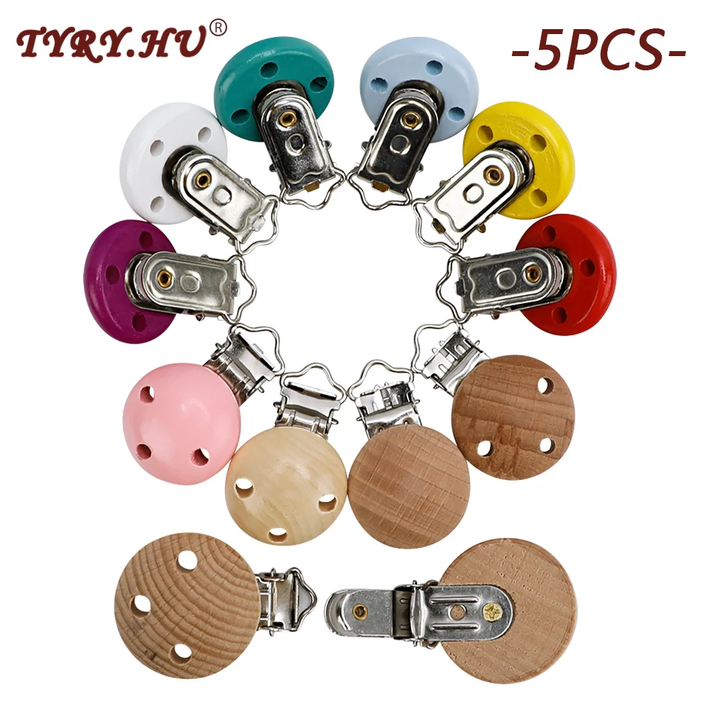 Wooden Bead Pacifier Clip Pacifier Holder Clip Pink Clip Pacifiers