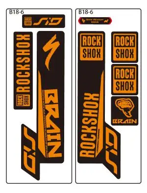 Наклейка ROCK SHOX SID BRAIN Fork, Эпическая наклейка на переднюю вилку, наклейка на велосипед, велосипедные наклейки - Цвет: Orange