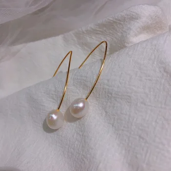 

S925 Silver All Pure Natural Freshwater Pearl Ear Nails Girls Earrings Simple Personality Fashion Tidal Delicate and ear studs