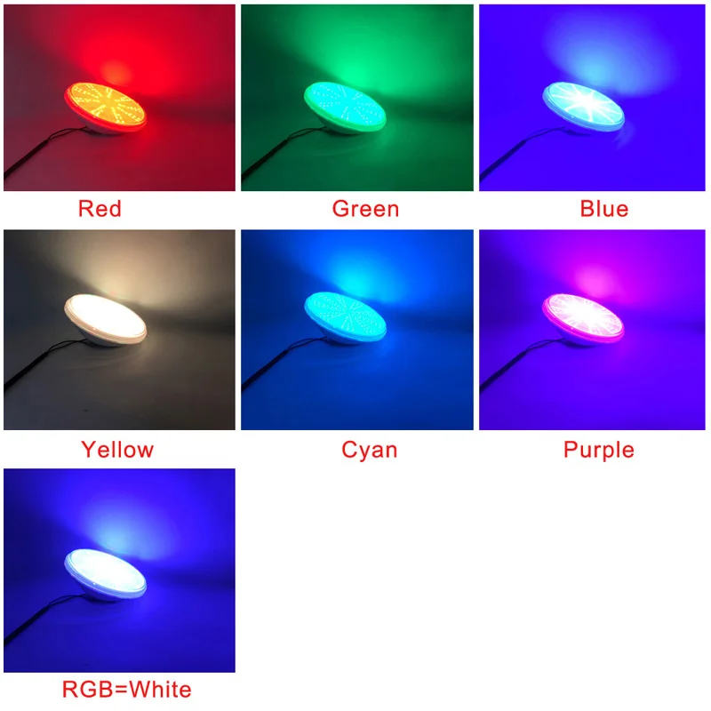 Pool LED 25W 40W 55W 12V PAR56 Piscina RGB Colorful Underwater Light IP68 Resin Filled Plastic Flat Surface swimming pool lights underwater