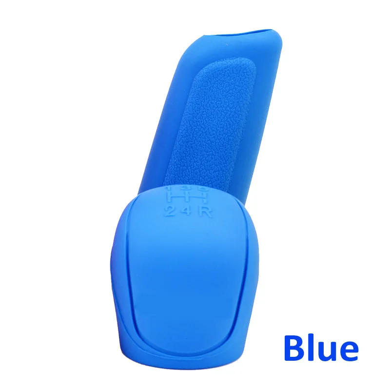 1 комплект Автомобильный резиновый протектор оболочка рукоятки рычага переключения передач ручной тормоз кожи протектор для Toyota V Hilux Land Cruiser Avanza Carina Celica Corona - Название цвета: A-Blue