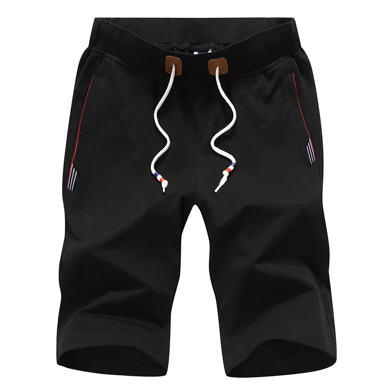 Ribbon black Красивые однотонные мужские шорты 5XL летние мужские пляжные шорты хлопковые повседневные мужские шорты брендовая одежда - Цвет: Ribbon black