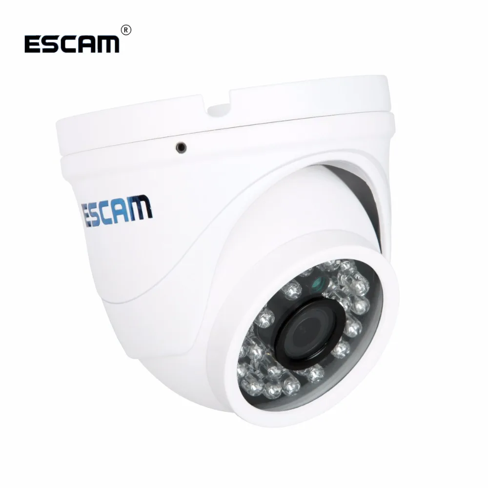 Мини IP камера Escam QD520 ночного видения HD720P H.264 Onvif P2P для помещений купольная