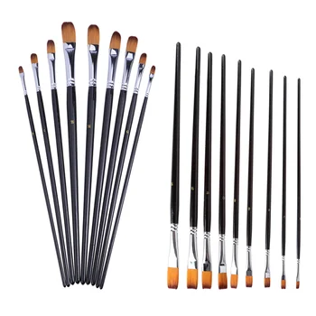

18PCS Painting Brush Pens Nylon Oil Paint Acrylic Paint Brushes Drawing Brushes Art Painting Tools (Fingernail Shape Top and Fla