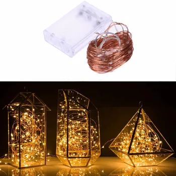 

2M 5M 10M LED String lights Copper Wire Garland Home Christmas Wedding Party Decoration Powered by AA Battery Fairy Lights