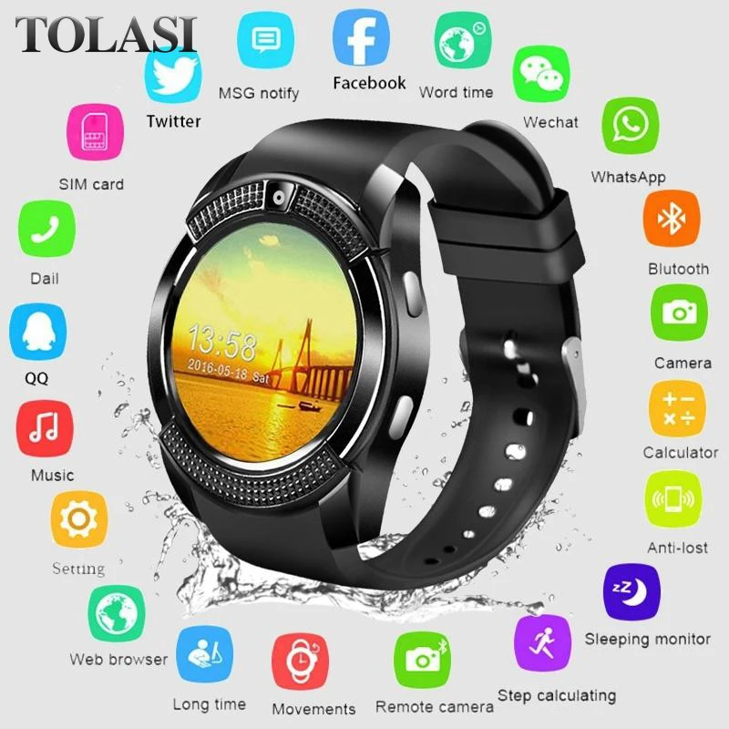 

Bluetooth Smart Watch Men Sport Watches Women Smartwatch Support Sim TF Card Phone Call Push Message Camera For Android Phone
