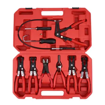 

9Pcs Ring Clamp Plier Hose Clamp Clip Tool Jaw Plier Flexible Cable Rotation