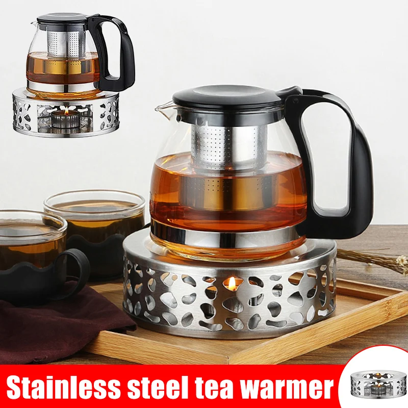 

Stainless Steel Tea Warmer Heater Candle Base Durable for Heat-Resistant Teapots DEC889