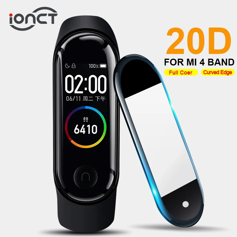 iONCT 20D защитное стекло для xiaomi mi Band 4 стекло устойчивая к царапинам пленка mi band 4 защита экрана полное покрытие HD miband 4 стекло защитное
