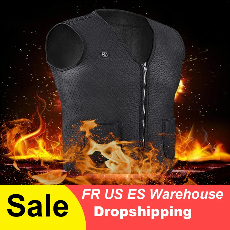 

Men Women Outdoor USB Infrared Heating Vest Jacket Winter Flexible Electric Thermal Clothing Waistcoat For Sports Hiking