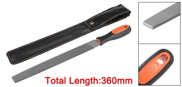 Flat-mill 10inch uxcell Uxcell 6/8/10/12-inch Grade High Carbon Hardened Steel Flat/Half-round/Round File with Rubber Hand Grip Handle - Цвет: Flat-mill 10inch