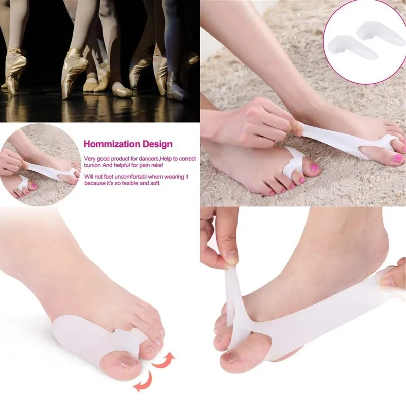 4Pcs=2Pairs Gel Foot Care Tool Bunion Corrector Bone Big Toe Protector Hallux Valgus Straightener Toe Spreader Pedicure 4Pcs=2Pairs Gel Foot Care Tool Bunion Corrector Bone Big Toe Protector Hallux Valgus Straightener Toe Spreader Pedicure