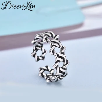 

Vintage 925 Sterling Silver Star David Rings for Women Adjustable Size Rings For Men Thai Silver Jewelry