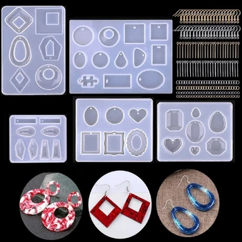 

DIY Crafts Jewelry Earrings Making Tool Handmade Crystal Epoxy Resin Mold Necklace Pendant Casting Silicone Mould