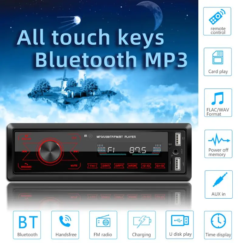 

M10 LCD Car MP3 Player Dual USB Bluetooth4.0 Speaker TF Card U Disk AUX FM Radio K92F