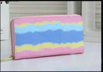 

2020 Luxury Designer Long Wallet Monogram Check Canvas Breast Wallet vertical Women High Quality