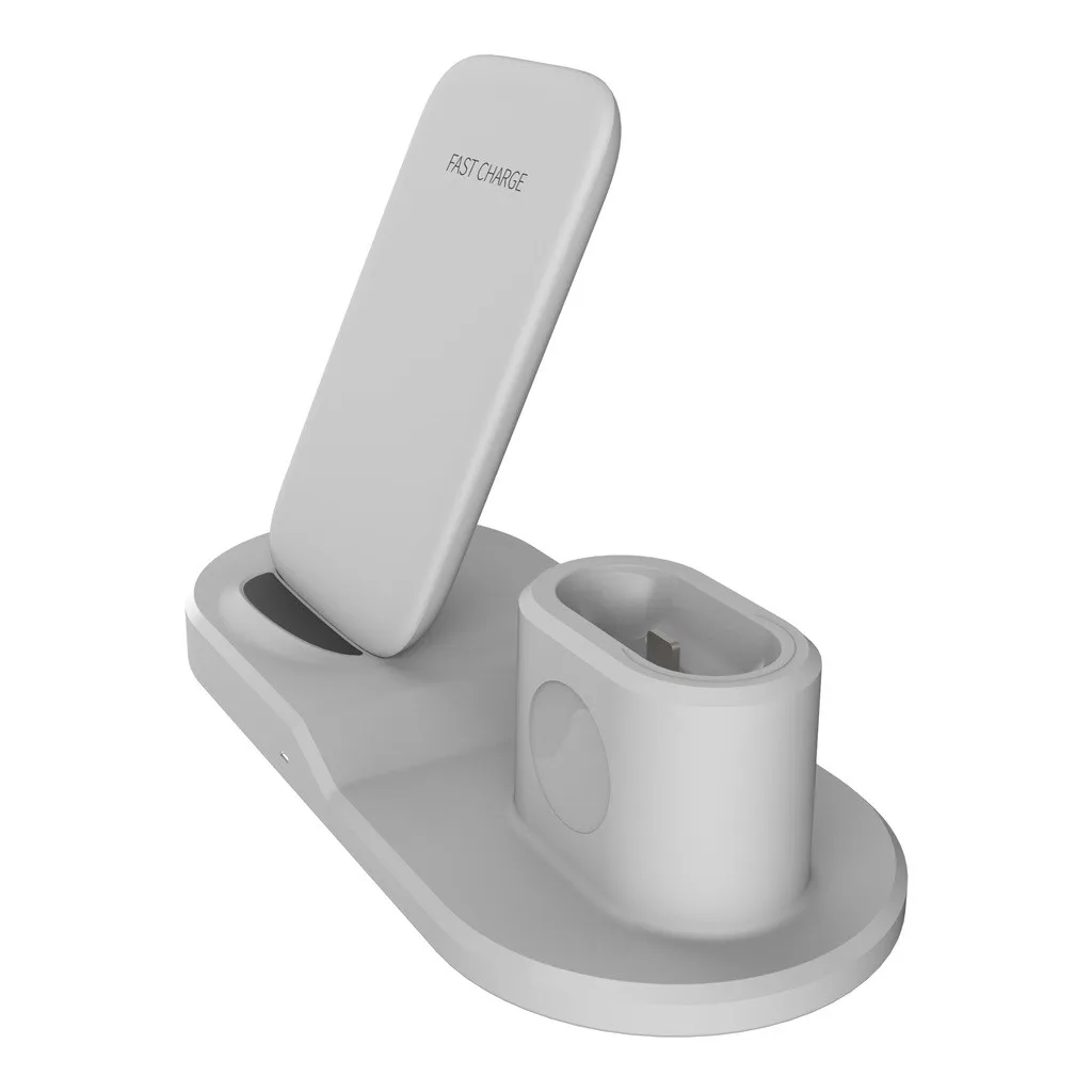 Подставка для зарядки, док-станция, держатель для iPhone 11, для iWatch 5, 4, 3, 2, 1, для Airpods, беспроводное зарядное устройство, 3 в 1, 10 Вт, настольная станция