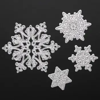 

4pcs/set Christmas Snowflake Cutting Dies Metal Cutting Dies Stencil Scrapbooking Photo Album Card Paper Embossing Craft Kid DIY