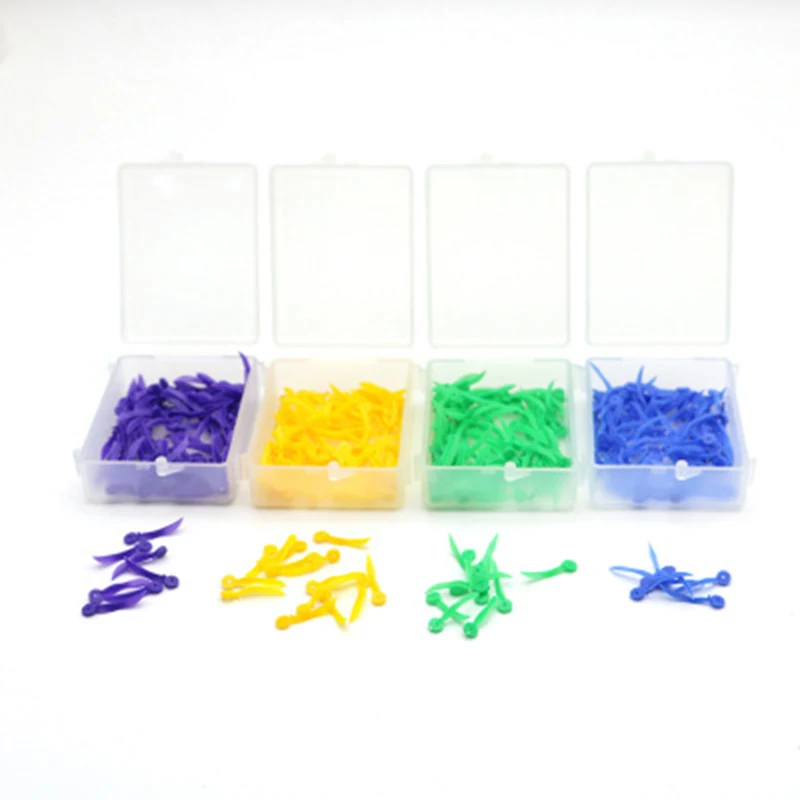 

4 colors 100pcs/box Disposable Dental Wedges Medical Plastic With End Circular Hole Dentist Care Tool