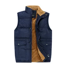 Для мужчин теплый холодный плюс-Размер затрудняетесь в выборе правильного размера? Жилет среднего возраста плюс бархат морозостойкий жилет на поставку Товары