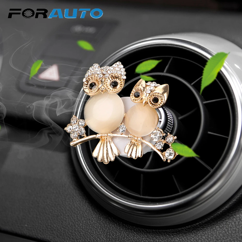 

FORAUTO Car Air Freshener Owl Vent Solid Fragrance Diffuser Auto Outlet Perfume Diamond Car-styling Air Conditioner Clip Decor