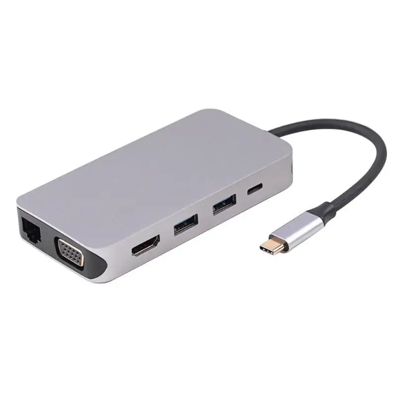 Cabledeconn D0405 10 в 1 4K HDMI 1080P VGA RJ45 3 USB3.0 USB3.1 аудиоконцентратор поддержка прямой доставки