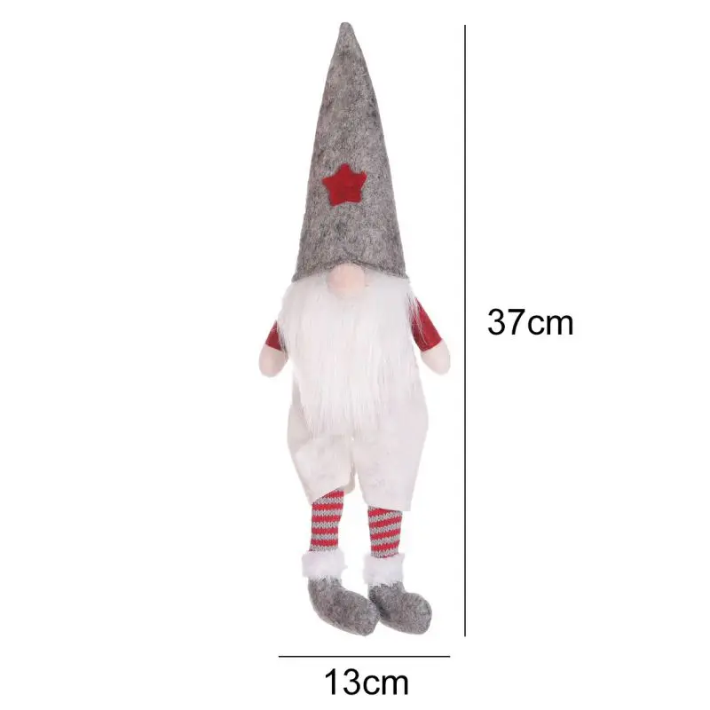 Beard 37x13cm Плюшевая кукла Санта-гном, рождественское настольное украшение, Рождественское украшение для дома, бара, магазина, Рождественская Статуэтка скандинавского эльфа, подарок на праздник - Цвет: Beard 37x13cm