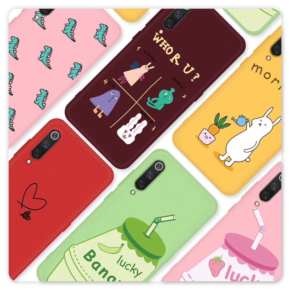 Colorful Cute Cartoon case For Xiaomi Mi A3 Lite CC9 CC9E New Patterned phone cases Love heart Animal back cover Bumper |