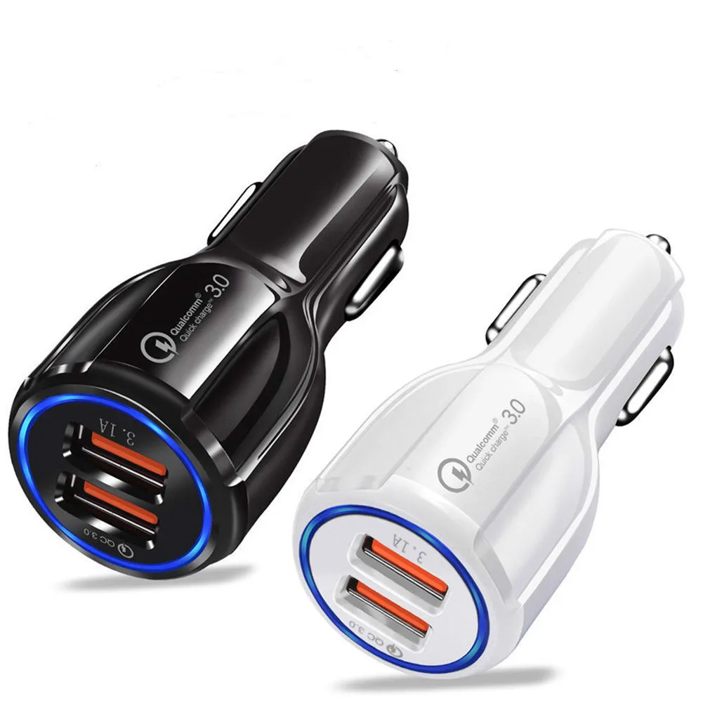 QC3.0 Certified Quick Charge Dual Accessory Charger Phone 2 Fast 36W Mobile for USB Car Port