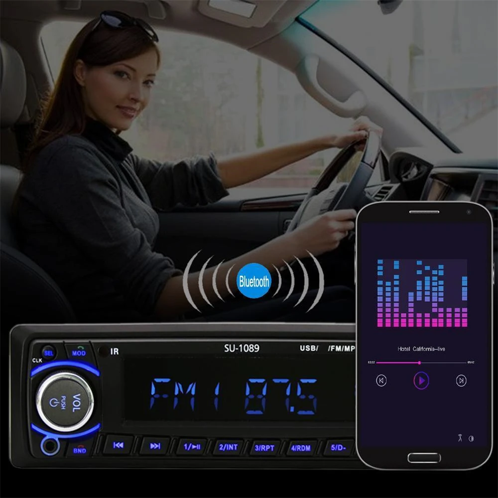 " Авторадио автомобиля радио 12 в Bluetooth автомобиля стерео In-dash 1 Din USB/AUX/FM/AM радио Универсальный входной приемник SD/MP3/MMC/WMA MP3