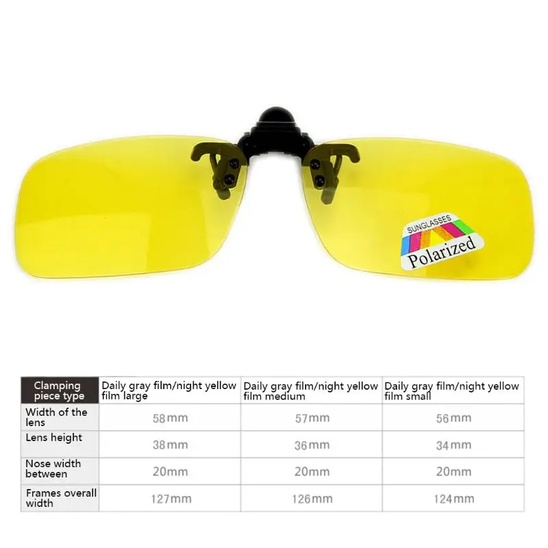 Driving Glasses Polarized Day Night Vision Clip-on Flip-up Lens Sunglasses oversized square sunglasses